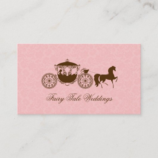 Rosa und braune Hochzeit Visitenkarte (Vorderseite)