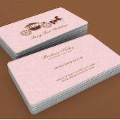 Rosa und braune Hochzeit Visitenkarte