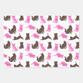 Rosa und braune Katzen Geschenkpapier Set (Vorderseite 3)