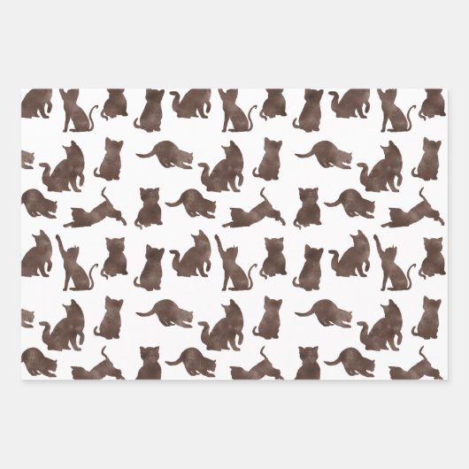 Rosa und braune Katzen Geschenkpapier Set (Vorderseite 2)