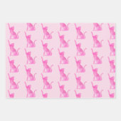 Rosa und braune Katzen Geschenkpapier Set (Vorderseite)