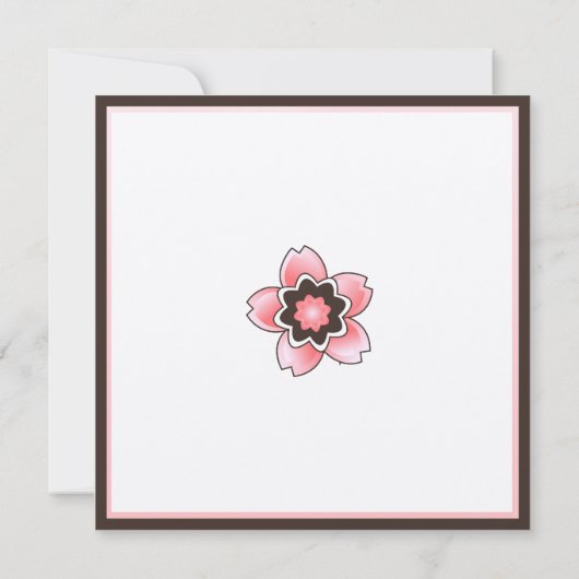 Rosa und braune Kirschblüte Einladung zur Hochzeit (Rückseite)