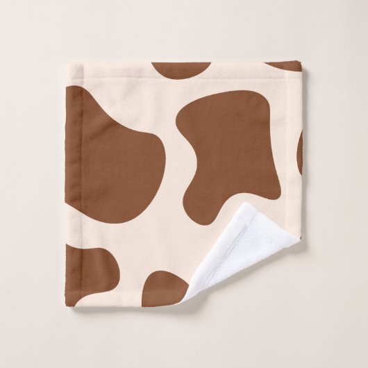 Rosa und braune Kuh Badhandtuch Set (Waschlappen)