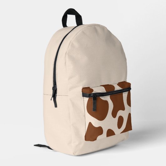Rosa und braune Kuh Bedruckter Rucksack (Rückseitige Ecke links)