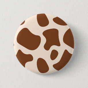 Rosa und braune Kuh Button