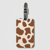 Rosa und braune Kuh Gepäckanhänger (Vorderseite Vertikal)