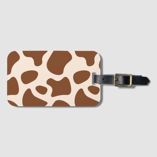 Rosa und braune Kuh Gepäckanhänger (Vorderseite (Horizontal))