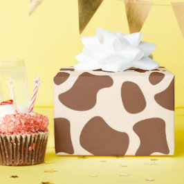 Rosa und braune Kuh Geschenkpapier