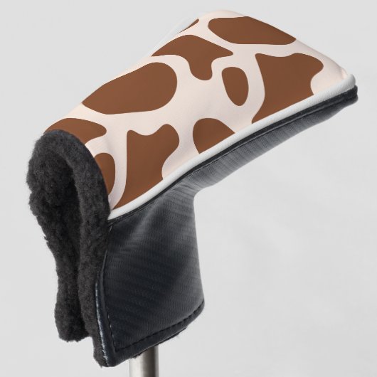 Rosa und braune Kuh Golf Headcover (3/4 Vorderseite)