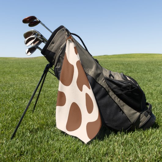 Rosa und braune Kuh Golfhandtuch (Gras)