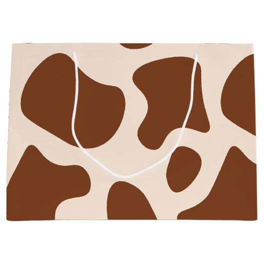 Rosa und braune Kuh Große Geschenktüte (Vorderseite)