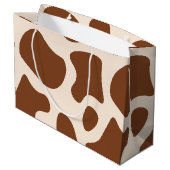 Rosa und braune Kuh Große Geschenktüte (Rückseite Schrägansicht)
