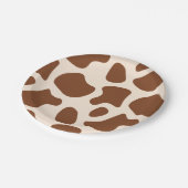 Rosa und braune Kuh Pappteller (Schrägansicht)