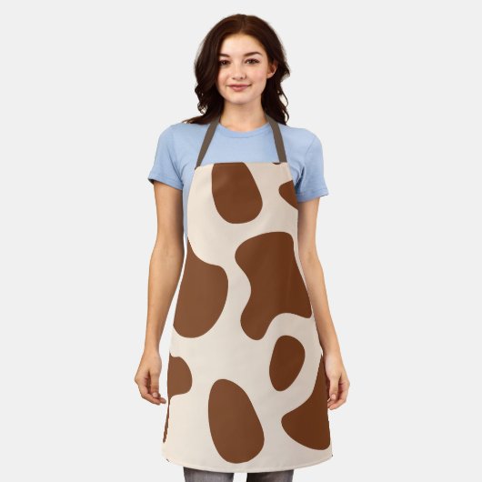 Rosa und braune Kuh Schürze (Getragen)