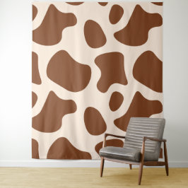 Rosa und braune Kuh Wandteppich