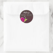Rosa und braune Ladybug-Aufkleber Runder Aufkleber (Tasche)