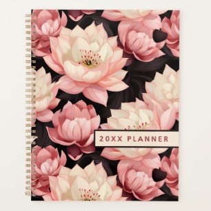 Rosa und braune Lotus Blume Blumenplaner Planer