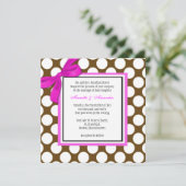 Rosa und braune Polka Dot Einladung zur Hochzeit (Stehend Vorderseite)