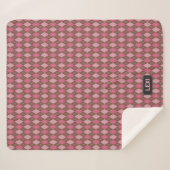 Rosa und braune Raute Diamanten mit Intialien / Na Sherpadecke (Vorderseite (Horizontal))