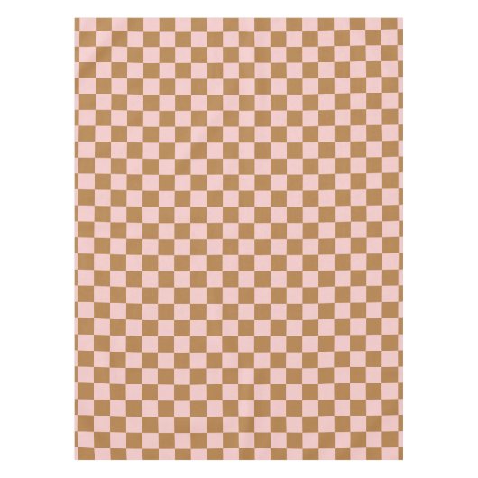 Rosa und braune Schachbretter Tischdecke (Vorderseite)