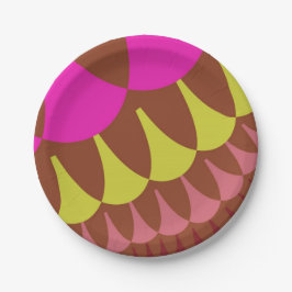 Rosa und braune Schuppen Pappteller