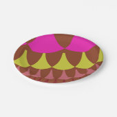 Rosa und braune Schuppen Pappteller (Schrägansicht)