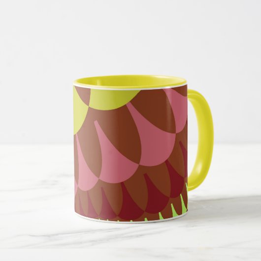 Rosa und braune Schuppen Tasse (VorderseiteRechts)