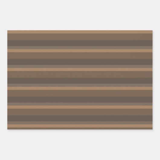 Rosa und braune Streifen Geschenkpapier Set (Vorderseite 3)