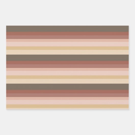 Rosa und braune Streifen Geschenkpapier Set (Vorderseite 2)