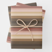 Rosa und braune Streifen Geschenkpapier Set (Beispiel)