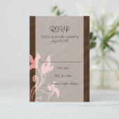 Rosa und braune Swirl-Make-up-Künstler oder -Salon RSVP Karte (Stehend Vorderseite)