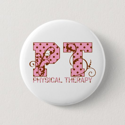 rosa und braune Tupfen Pints Button (Vorderseite)