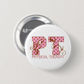 rosa und braune Tupfen Pints Button (Vorne & Hinten)