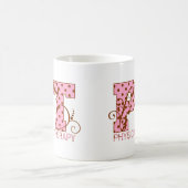 rosa und braune Tupfen Pints Kaffeetasse (Mittel)