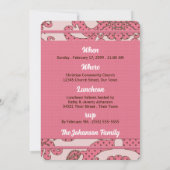 Rosa und braune Weihnachtsfeier für Mädchen mit Fo Einladung (Rückseite)