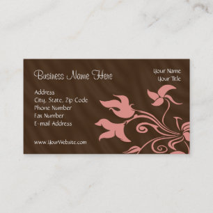 Rosa und braune Wirbel-Make-Up-Artist oder Salon Visitenkarte