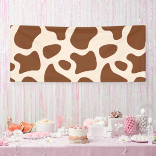 Rosa und brauner Kuhdruck Banner