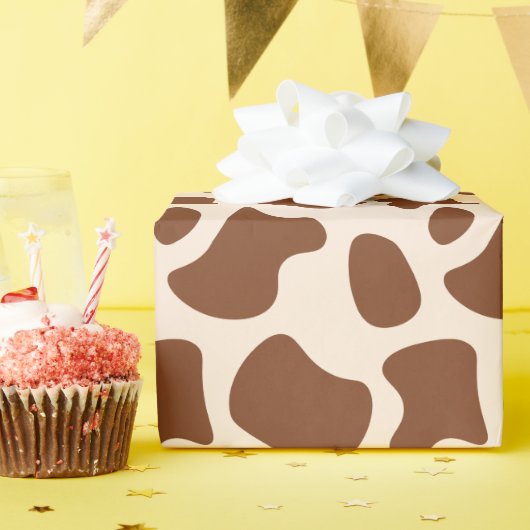 Rosa und brauner Kuhdruck Geschenkpapier (Geburtstagsparty)