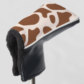Rosa und brauner Kuhdruck Golf Headcover (3/4 Vorderseite)