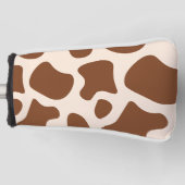 Rosa und brauner Kuhdruck Golf Headcover (Vorderseite)
