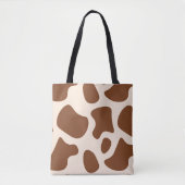 Rosa und brauner Kuhdruck Tasche (Vorderseite)
