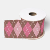 Rosa und braunes Argyle-Muster Strick - Optionaler Ripsband (Spule)