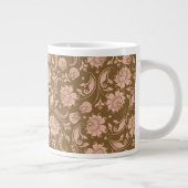 rosa und braunes Blumenmuster Jumbo-Tasse (Rechts)