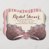 Rosa und braunes Brautparty Einladung (Vorne/Hinten)