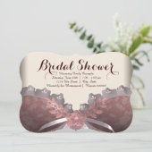Rosa und braunes Brautparty Einladung (Stehend Vorderseite)