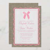 Rosa und braunes Land - Einladung zur Hochzeit (Vorne/Hinten)