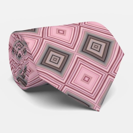 rosa und braunes Muster Krawatte (Gerollt)