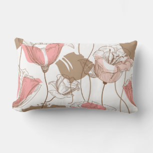 ROSA UND BRAUNES VINTAGE BLUMENMUSTER KISSEN