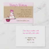 Rosa und Brown-Bäckerei-Visitenkarte Visitenkarte (Vorne/Hinten)