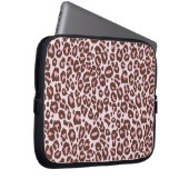 Rosa und Brown-Gepard-Druck Laptopschutzhülle (Vorne Rechts)